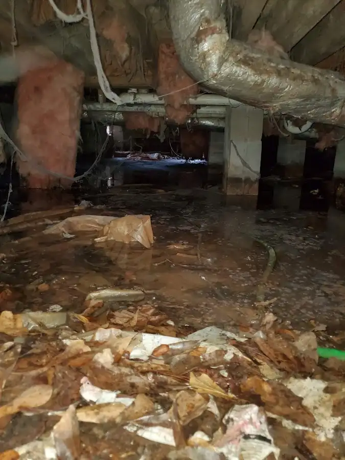 Crawl space flood assessment for Commercial Water Damage Restoration in Uniontown